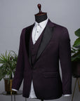 Maroon Jacquard Tuxedo Suit