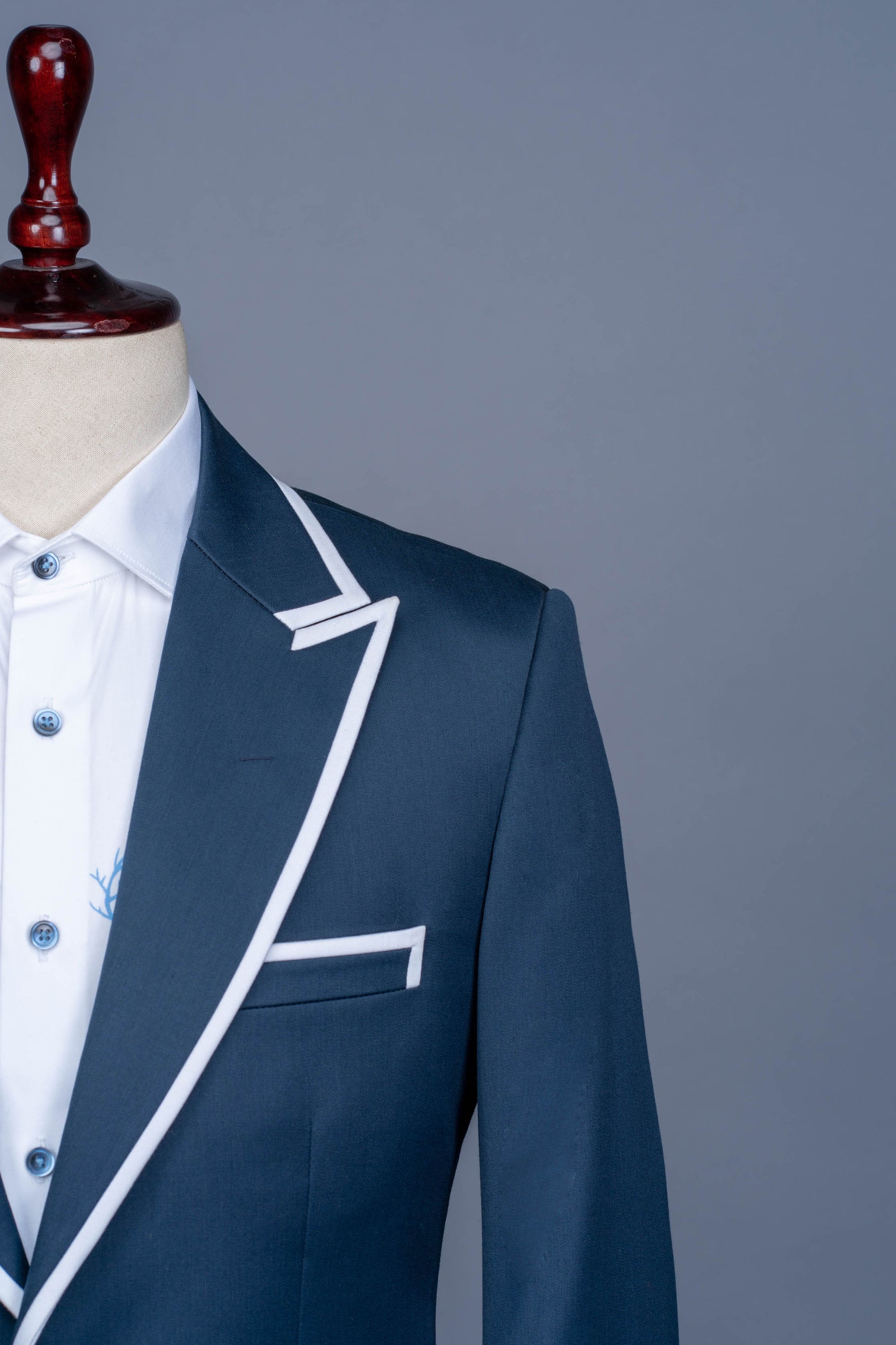 Blue Deconstructed Jersey Jacket