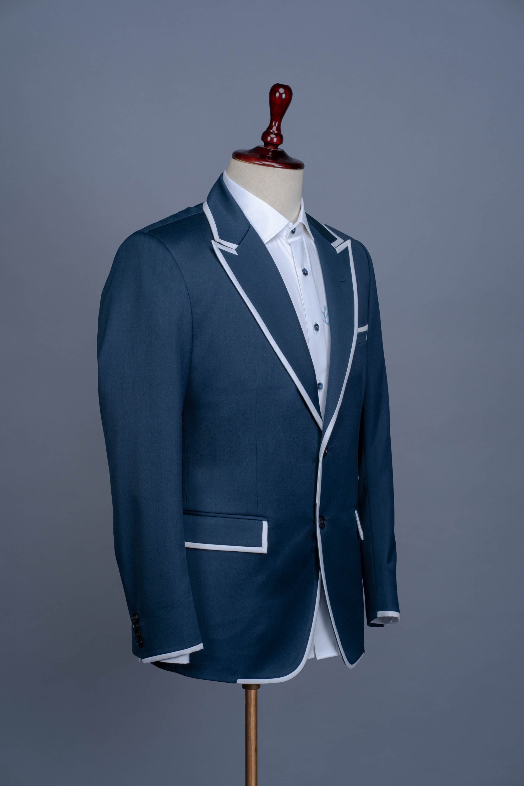 Blue Deconstructed Jersey Jacket
