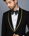 Concept Golden Metal Black Tuxedo Suit