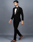 Concept Golden Metal Black Tuxedo Suit